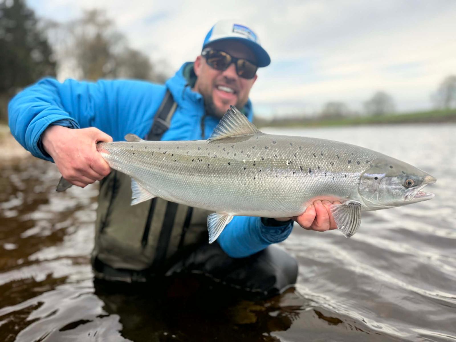 Ollie Braithwaite with salmon 2 from Canterland