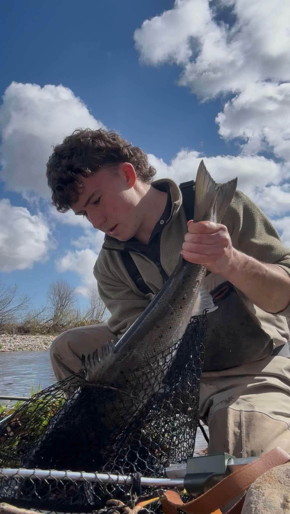 Ollie Braithwaite with salmon 2 from Canterland