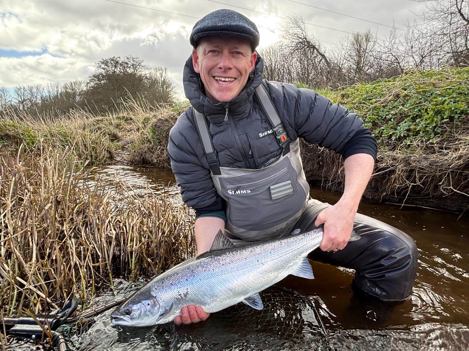 Ollie Braithwaite with salmon 2 from Canterland