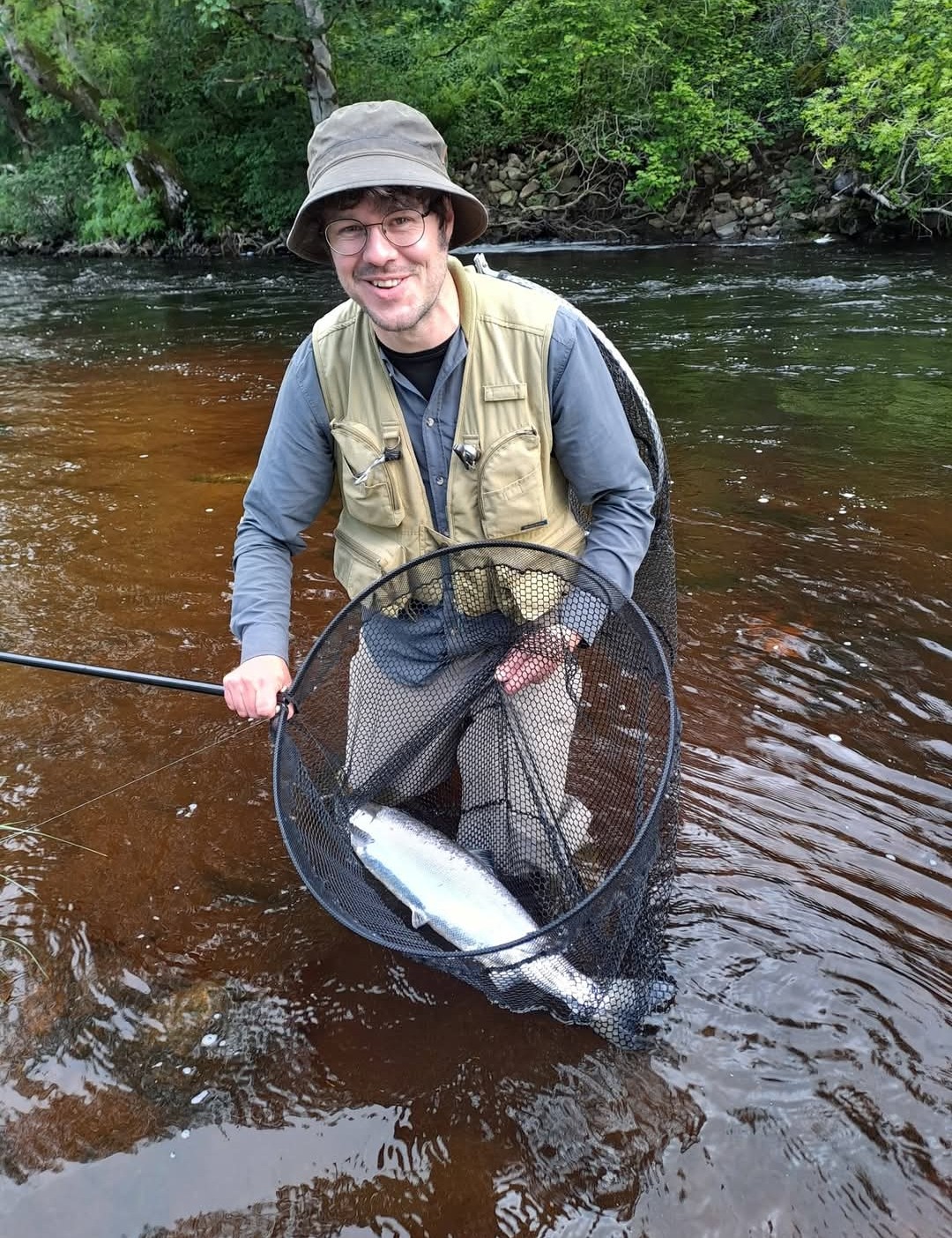 Ollie Braithwaite with salmon 2 from Canterland