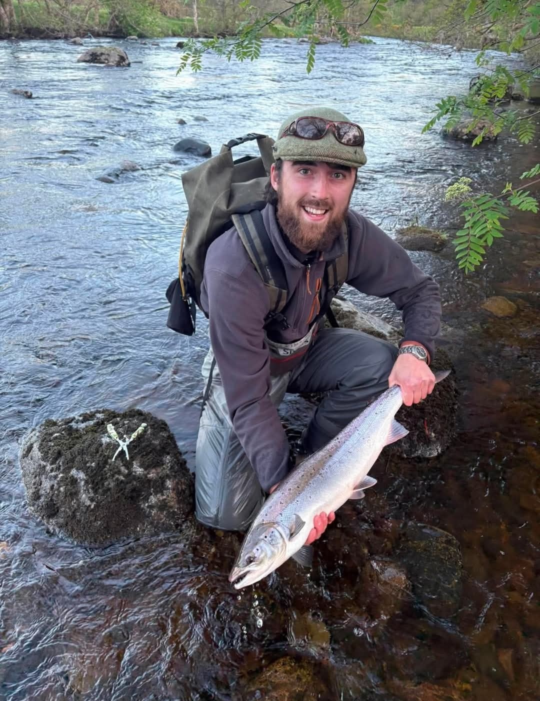 Ollie Braithwaite with salmon 2 from Canterland