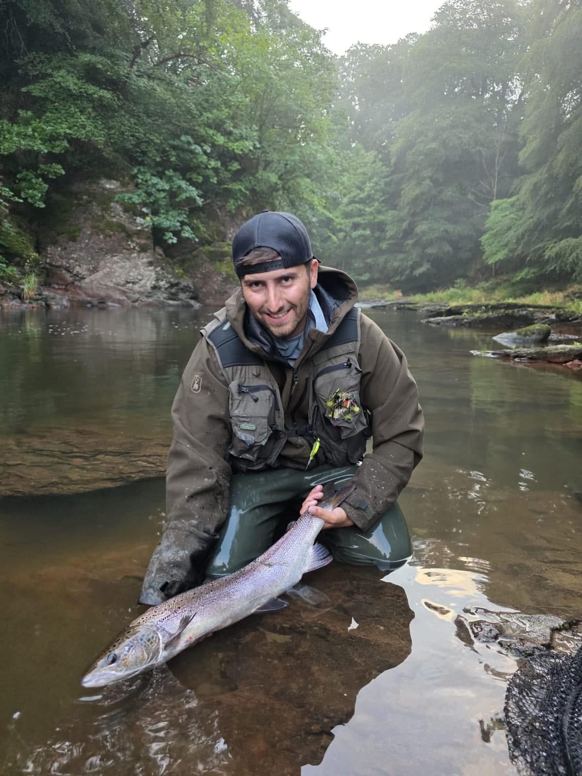 Ollie Braithwaite with salmon 2 from Canterland